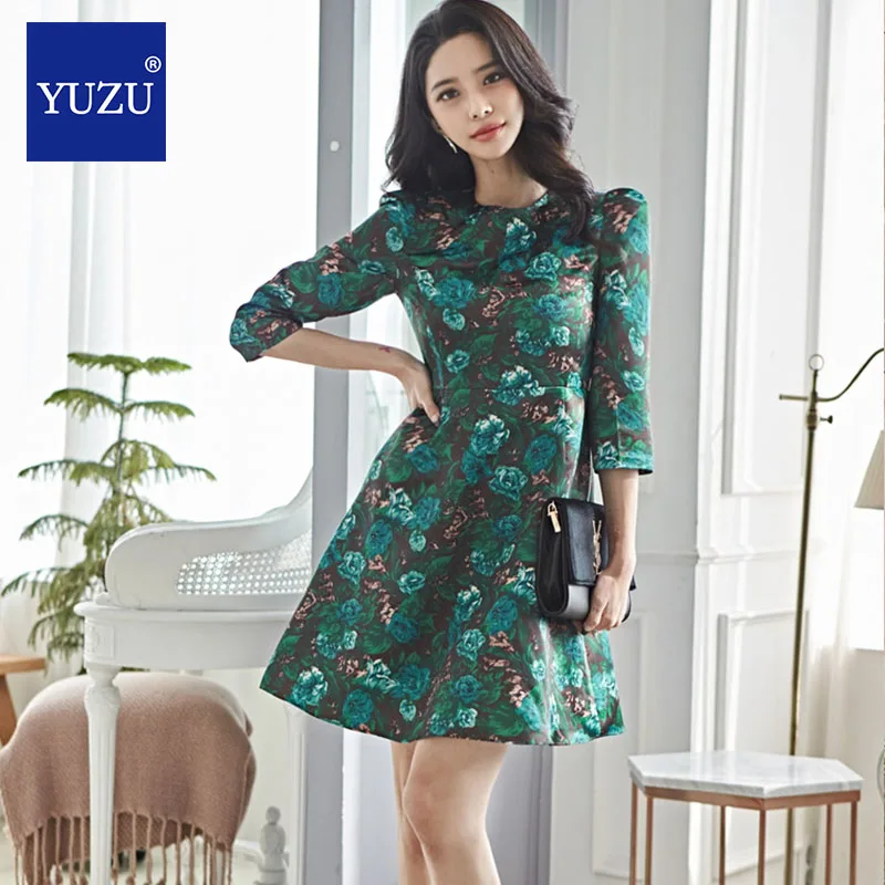 Green Flower Vintage Dresses Woman Christmas Party Night O Neck Three Quarter Sleeve Short A Line Mini Dresses Office Clothes
Green Flower Vintage Dresses Woman Christmas Party Night O Neck Three Quarter Sleeve Short A Line Mini Dresses Office Clothes