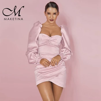 Maketina 2019 New Summer Women Pink Long Sleeve Bodycon Dress Mini Sexy Wrinkled Puff Sleeve Bodycon Dress Party Club Dresses
Maketina 2019 New Summer Women Pink Long Sleeve Bodycon Dress Mini Sexy Wrinkled Puff Sleeve Bodycon Dress Party Club Dresses