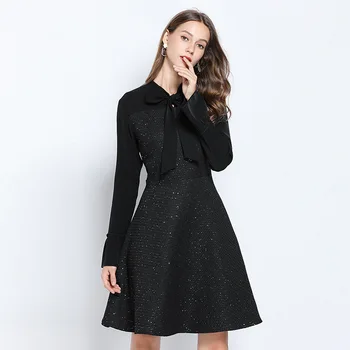 Autumn Fashion Ladies plus size elegant sequined A-line Dress bow collar beautiful party dress long sleeves work vestido XXXXXL
Autumn Fashion Ladies plus size elegant sequined A-line Dress bow collar beautiful party dress long sleeves work vestido XXXXXL