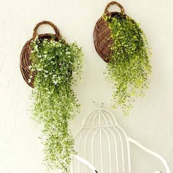 Artificial Plants for Home Decor Plastic Flowers Wall Hanging Green Bouquet rattan flower vine balcony Wedding Garden Decoration 
Artificial Plants for Home Decor Plastic Flowers Wall Hanging Green Bouquet rattan flower vine balcony Wedding Garden Decoration