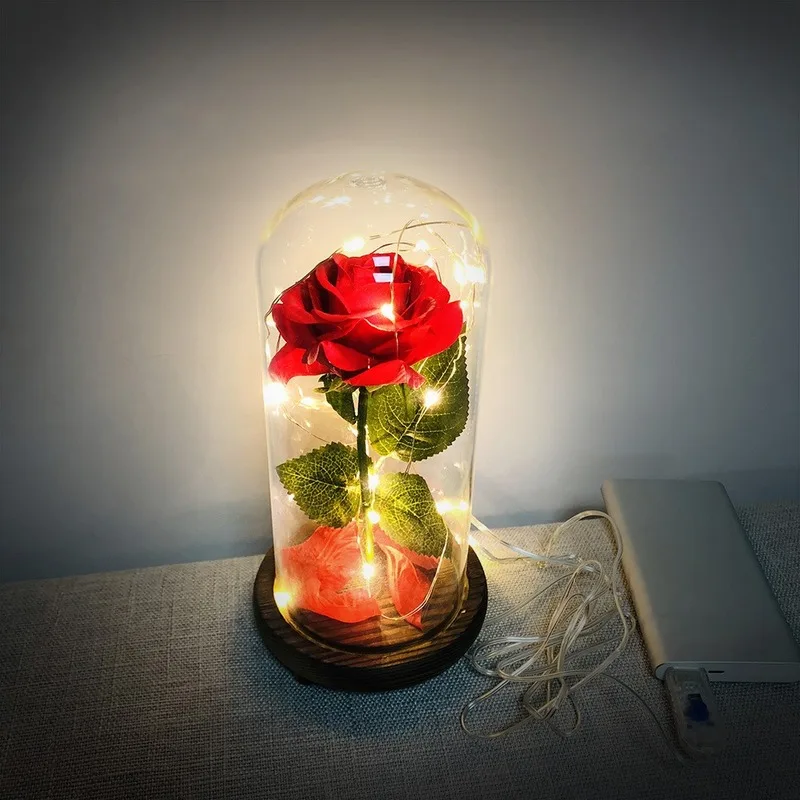 Eternal Rose In Box with LED Light Forever Flower Set Beauty and The Beast Rose In Glass Dome Valentines Day Mother's Day Gifts
Eternal Rose In Box with LED Light Forever Flower Set Beauty and The Beast Rose In Glass Dome Valentines Day Mother's Day Gifts