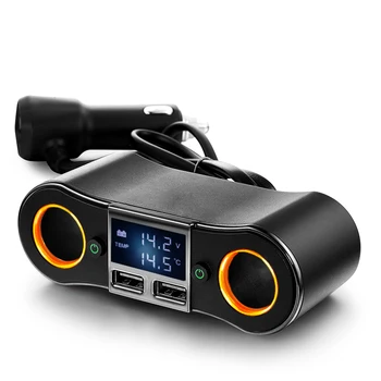Car Dual USB Charger Cigarette Lighter Splitter Adapter Car Kit With Voltage temperature Display Fast Charger For Mobile Phone
Car Dual USB Charger Cigarette Lighter Splitter Adapter Car Kit With Voltage temperature Display Fast Charger For Mobile Phone