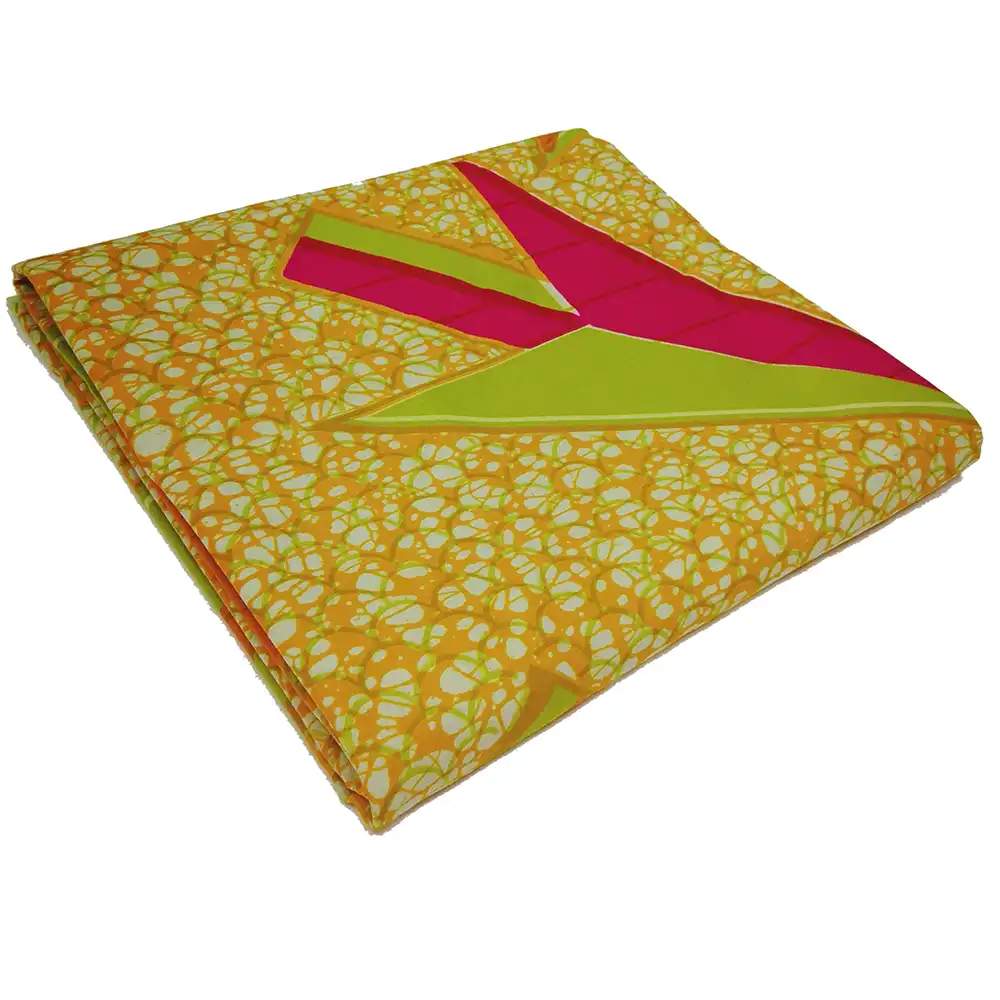 100% cotton comfortable dutch wax african ankara yellow fabric 6