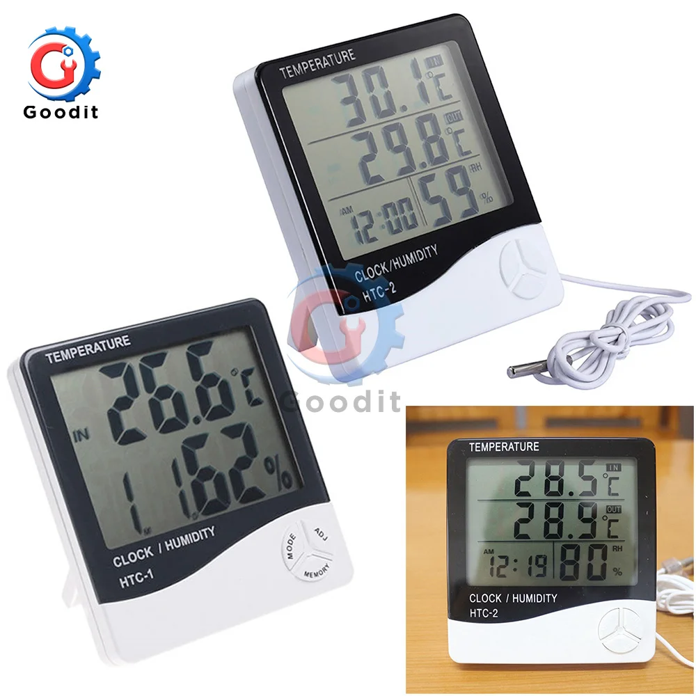Weather Station HTC-1 HTC-2 Indoor Outdoor Thermometer Hygrometer Digital LCD C/F Temperature Humidity Meter Alarm Clock
Weather Station HTC-1 HTC-2 Indoor Outdoor Thermometer Hygrometer Digital LCD C/F Temperature Humidity Meter Alarm Clock
