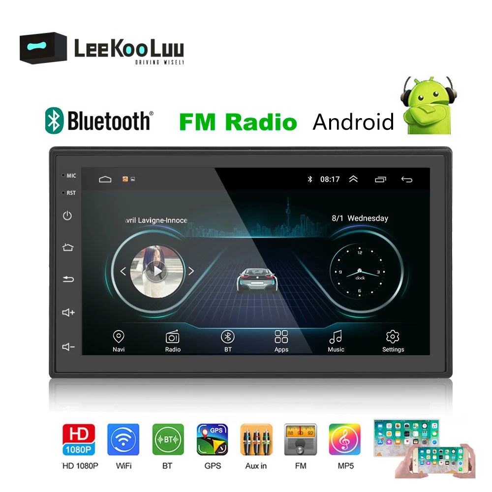 LeeKooLuu Android 8.1 2 Din Car Radio 7'' HD Touch Screen Multimedia Player Built-in GPS WIFI Autoradio Mirror Link Stereo
LeeKooLuu Android 8.1 2 Din Car Radio 7'' HD Touch Screen Multimedia Player Built-in GPS WIFI Autoradio Mirror Link Stereo