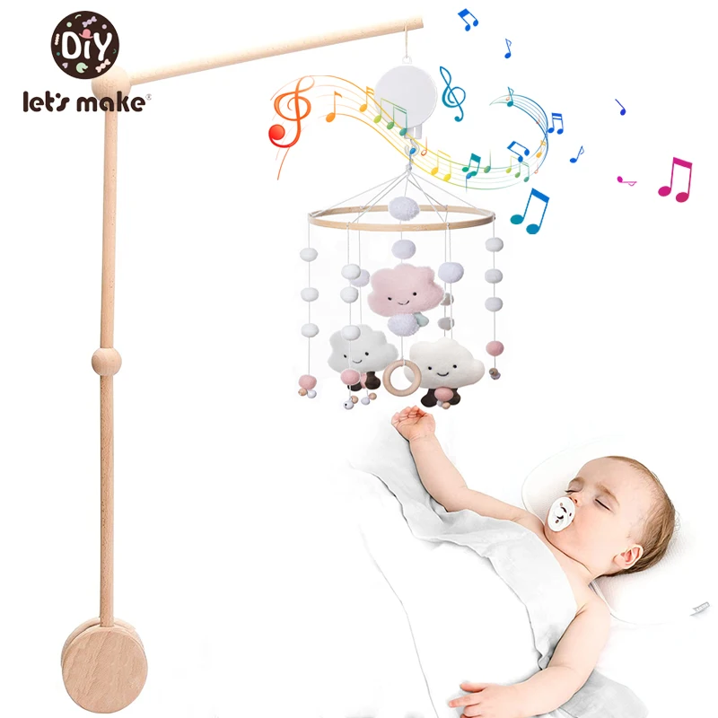 Let's Make 3PCS Baby Mobile Rattles Toys 0-12 Months For Wooden On The Bed Newborn Music Box Bell Hanging | Игрушки и хобби