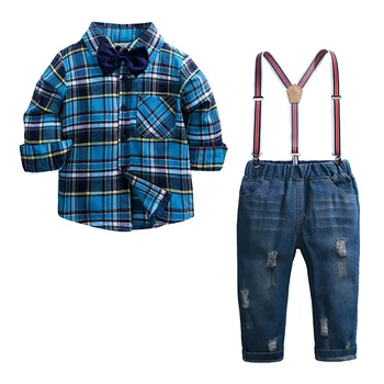bunvel 1-7Years Kids Baby Boys Long Sleeve Outfits Clothes Necktie Plaid Shirts Tops+Overall Denim Pants Jeans Boys Costume Set
bunvel 1-7Years Kids Baby Boys Long Sleeve Outfits Clothes Necktie Plaid Shirts Tops+Overall Denim Pants Jeans Boys Costume Set