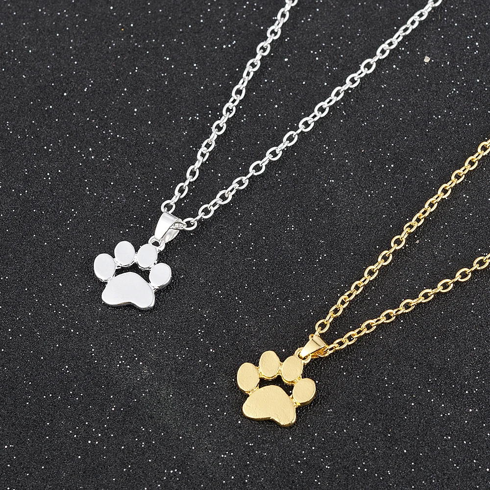 dogs footprints paw chain pendant necklace necklaces & pendants