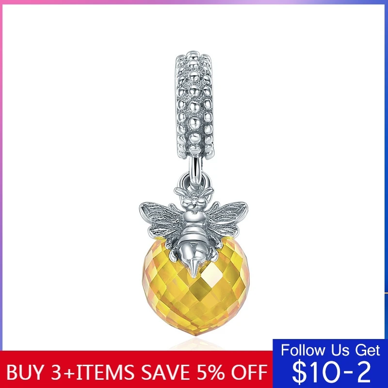 CodeMonkey 925 Sterling Silver Little Bee Love Honey Yellow Crystal Dangle Pendant Charm fit Women Charm Bracelet Jewelry CMC410
CodeMonkey 925 Sterling Silver Little Bee Love Honey Yellow Crystal Dangle Pendant Charm fit Women Charm Bracelet Jewelry CMC410