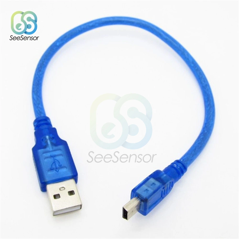 30cm USB 2.0 Type A Male to Mini 5P Male Data Cable Mini 5P USB Cable Cord Leads for Digital Cameras mp3 Players