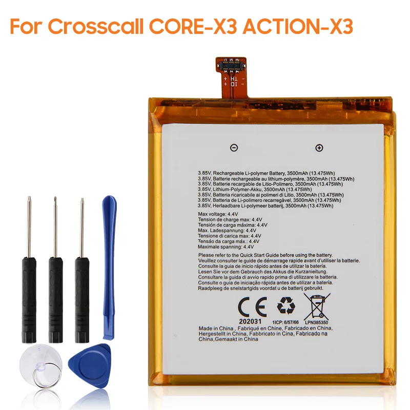 Original Replacement Battery For Crosscall CORE-X3 ACTION-X3 Crosscall Trekker X3 Authentic Phone Battery 3500mAh
Original Replacement Battery For Crosscall CORE-X3 ACTION-X3 Crosscall Trekker X3 Authentic Phone Battery 3500mAh