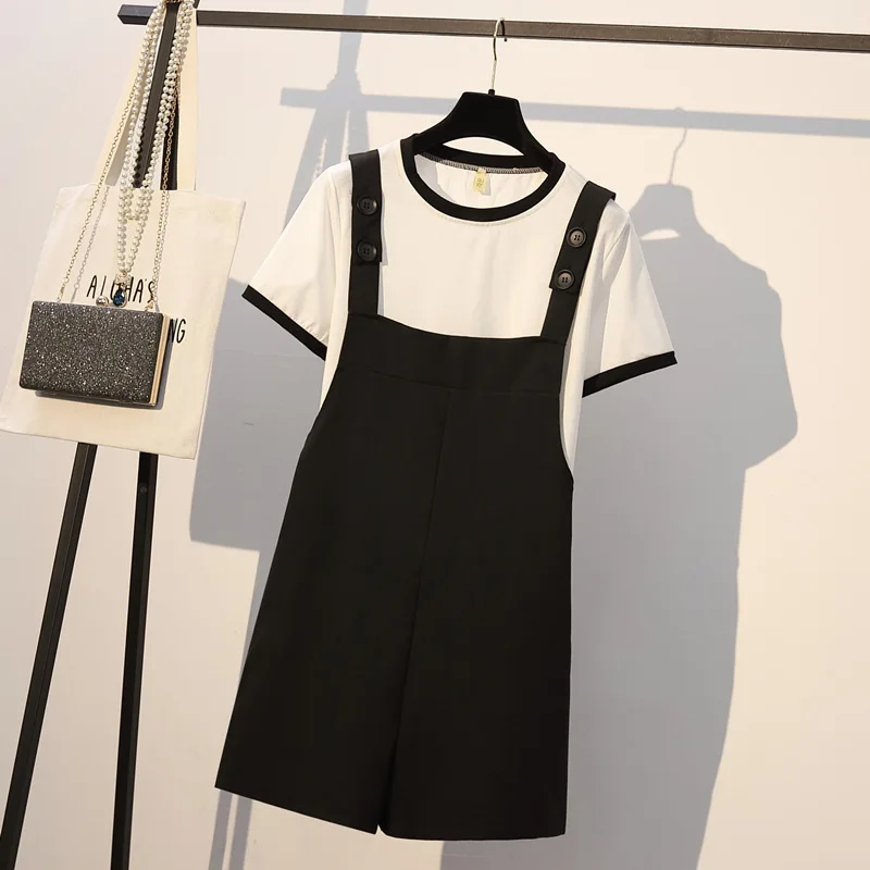 2019 Korean-style Fat Mm Summer Wear New Style Large Size Extra-large Loose-Fit Slimming Short Sleeve T-shirt + Wide-Leg Suspend
2019 Korean-style Fat Mm Summer Wear New Style Large Size Extra-large Loose-Fit Slimming Short Sleeve T-shirt + Wide-Leg Suspend