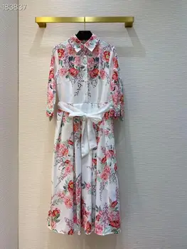 2020 Autumn Casual Fashion Floral Print Vintage Runway Dresses Elegant Women Turn down Collar Long Sleeves Belt Party Vestidos
2020 Autumn Casual Fashion Floral Print Vintage Runway Dresses Elegant Women Turn down Collar Long Sleeves Belt Party Vestidos