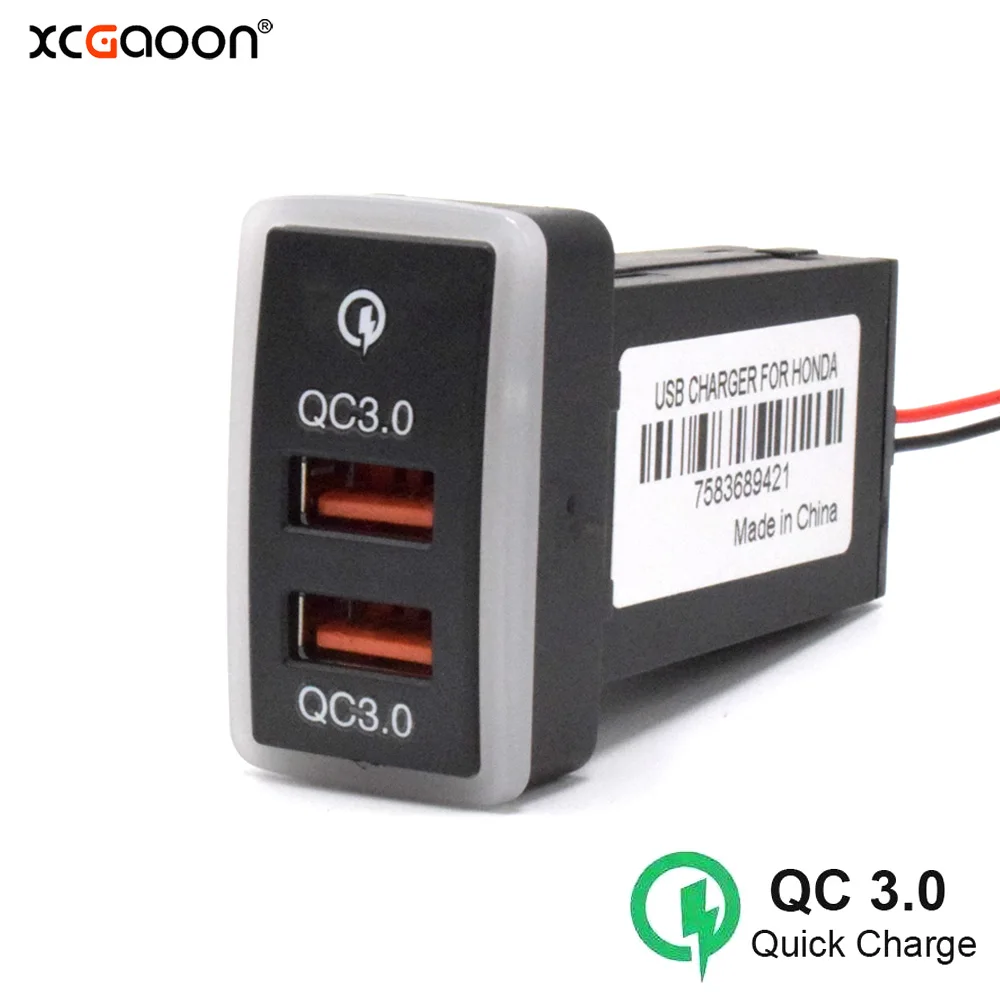 XCGaoon QC3.0 Quickcharge Car Charger Dual USB Adapter Plug & Play Cable for Honda With Short Circuit Protection
XCGaoon QC3.0 Quickcharge Car Charger Dual USB Adapter Plug & Play Cable for Honda With Short Circuit Protection