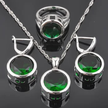 Round Green Zircon Jewelry Sets Women's Wedding Crystal Earrings Ring Necklace Set Fast Ship QZ0370
Round Green Zircon Jewelry Sets Women's Wedding Crystal Earrings Ring Necklace Set Fast Ship QZ0370