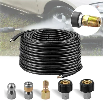 15M/50FT 5800PSI Connector Hose Set For High Pressure Cleaner NPT 1/4in Rubber Garden Water Hose Connector Inner Wire Tools New
15M/50FT 5800PSI Connector Hose Set For High Pressure Cleaner NPT 1/4in Rubber Garden Water Hose Connector Inner Wire Tools New