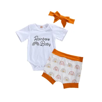 2020 Baby Boys Summer 2PCS Clothes Set Toddler Kids Baby Boys Girls Letter Print Rompers Rianbow Print Shorts Pants Clothes 
2020 Baby Boys Summer 2PCS Clothes Set Toddler Kids Baby Boys Girls Letter Print Rompers Rianbow Print Shorts Pants Clothes