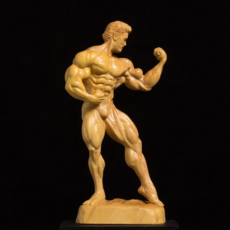 Boxwood 15 см фитнес человек скульптура деревянные фигуры Бодибилдинг Мышцы статуя