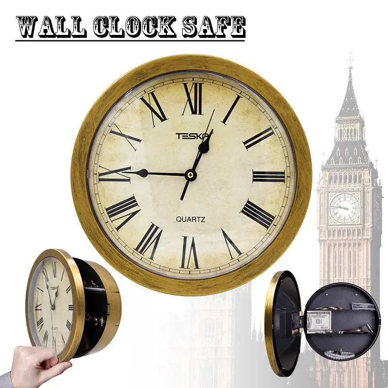 Safe Clock Vintage Wall Clock Designer Shabby Chic Retro Large Secret Kitchen Watch Clocks Money Cash Jewelry Compartment WKP602
Safe Clock Vintage Wall Clock Designer Shabby Chic Retro Large Secret Kitchen Watch Clocks Money Cash Jewelry Compartment WKP602