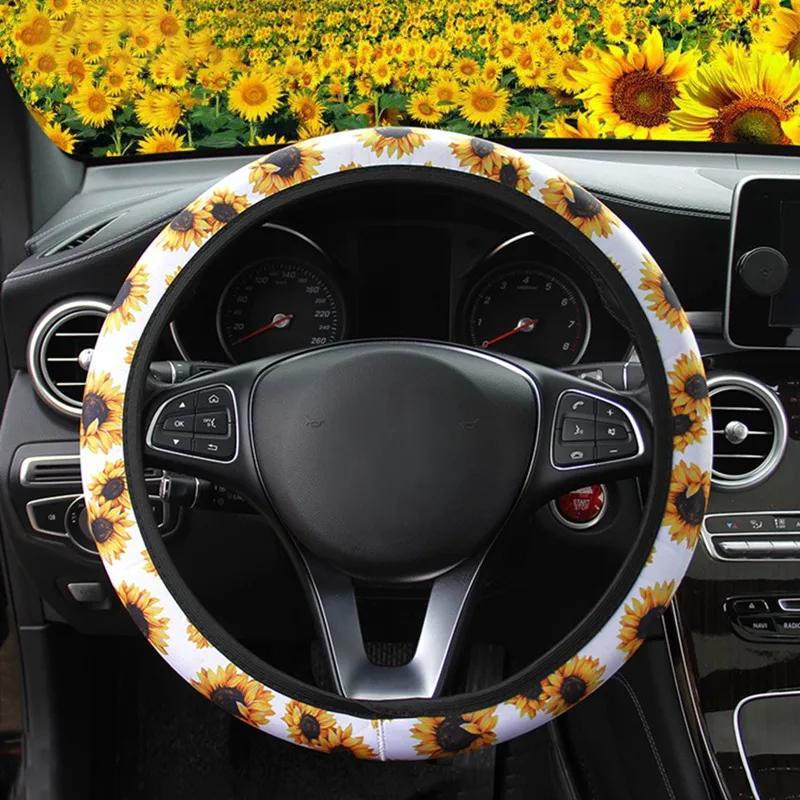 1PC Sunflower Rainbow Knitted Cloth Automotive Steering Wheel Cover Anti Slip And Sweat Absorption Auto Car Wrap Cover
1PC Sunflower Rainbow Knitted Cloth Automotive Steering Wheel Cover Anti Slip And Sweat Absorption Auto Car Wrap Cover