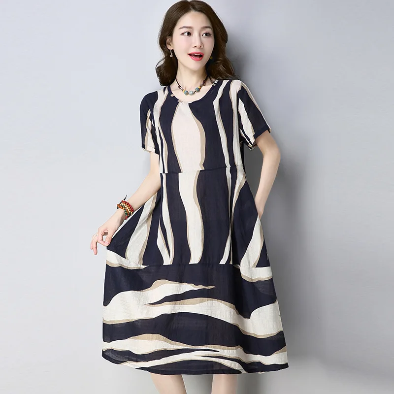 2019 Summer New Style Cotton Linen Dress Women's Loose-Fit Casual Large Size Printed Mid-length Skirt
2019 Summer New Style Cotton Linen Dress Women's Loose-Fit Casual Large Size Printed Mid-length Skirt