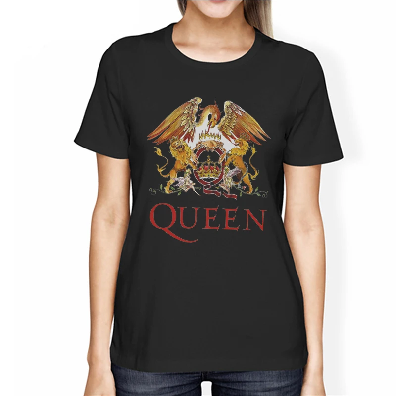Модная женская футболка с надписью "Rock Band QUEEN" хлопковые топы уличная одежда