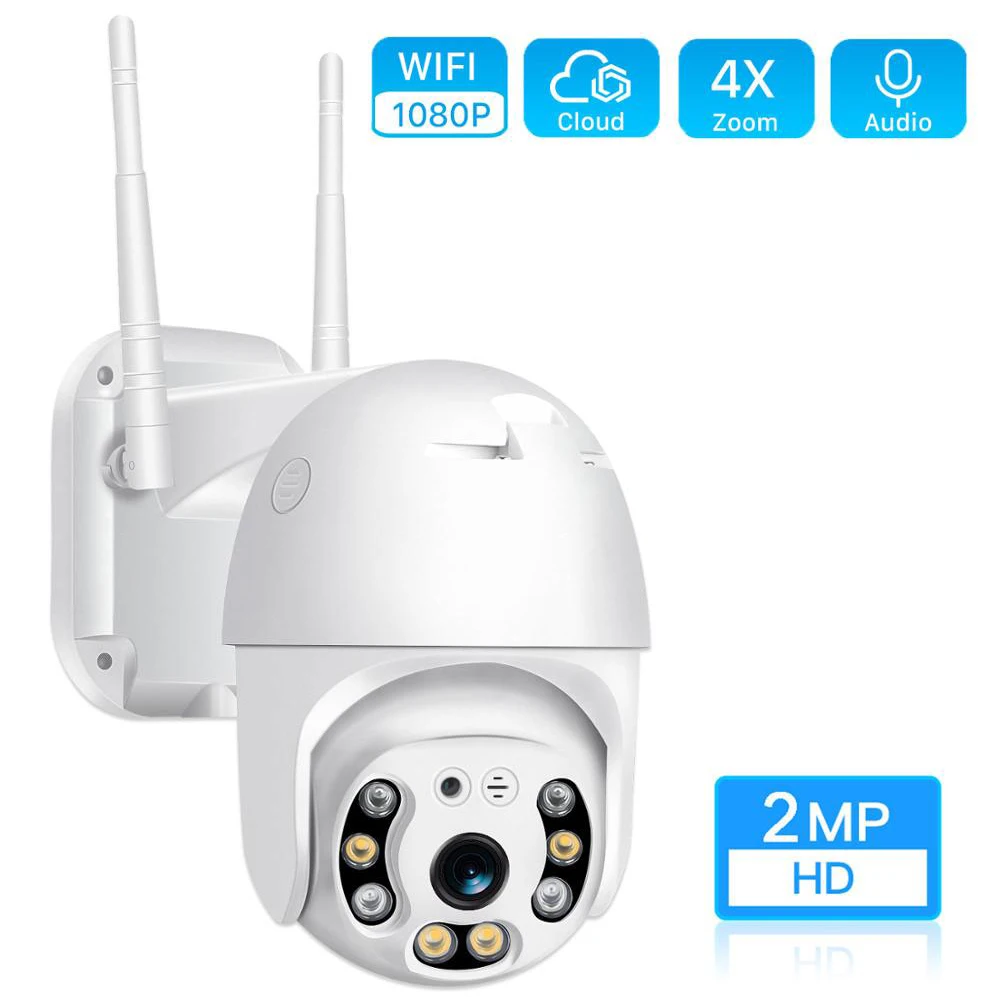 HD 1080P двойная антенна Wifi PTZ IP камера уличная цветная ночного видения облачная