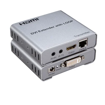 One pair 164ft 1080P DVI Extender over cat5 5e 6 DVI UTP extensor with Loopout EDID and Bidirectional IR Control
One pair 164ft 1080P DVI Extender over cat5 5e 6 DVI UTP extensor with Loopout EDID and Bidirectional IR Control