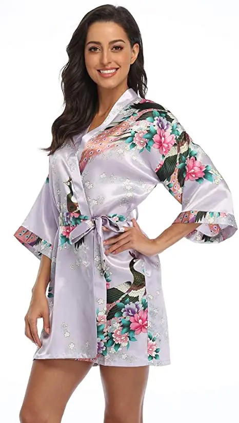 2015 Silk Kimono Robe Bathrobe Women Satin Robe Robe Longue Femme For Women Night Sexy Robes Night Grow For Bridesmaid Summer 2015 Silk Kimono Robe Bathrobe Women Satin Robe Robe Longue Femme For Women Night Sexy Robes Night Grow For Bridesmaid Summer