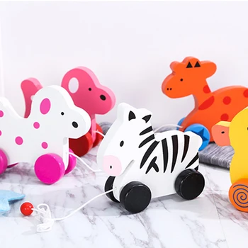 Cartoon Zebra Giraffe Puppy Trailer Wooden Toys Cute Cartoon Animal Shape Pull Toy Early Education Puzzle Tractor
Cartoon Zebra Giraffe Puppy Trailer Wooden Toys Cute Cartoon Animal Shape Pull Toy Early Education Puzzle Tractor