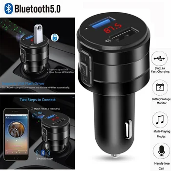 Bluetooth 5.0 Car FM transmitter wireless hands-free audio receiver dual USB Quick Charger car MP3 player car accessories
Bluetooth 5.0 Car FM transmitter wireless hands-free audio receiver dual USB Quick Charger car MP3 player car accessories