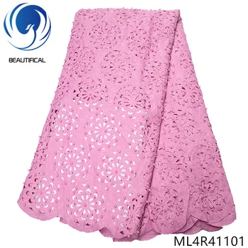 BEAUTIFICAL African lace fabrics 2019 New Laser cut jacquard cotton fabric 5yards cotton voile lace with beads for dress ML4R411
BEAUTIFICAL African lace fabrics 2019 New Laser cut jacquard cotton fabric 5yards cotton voile lace with beads for dress ML4R411