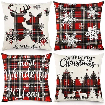 Christmas Pillow Covers Christmas Tartan Plaid Decorative Pillows Farmhouse Throw Pillowcase Cotton Linen Cushion Case
Christmas Pillow Covers Christmas Tartan Plaid Decorative Pillows Farmhouse Throw Pillowcase Cotton Linen Cushion Case