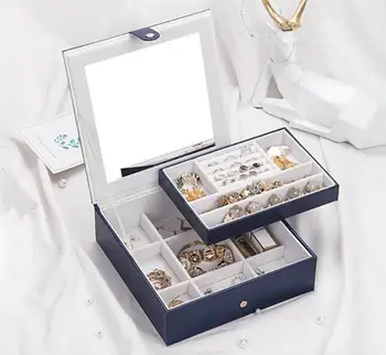 Korean Style Fresh And Simple Girl Earrings Plate Jewelry Box Protable Leather Earrings Ring Multi-function Jewelry Storage Box
Korean Style Fresh And Simple Girl Earrings Plate Jewelry Box Protable Leather Earrings Ring Multi-function Jewelry Storage Box
