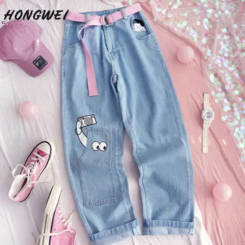 Harajuku Denim Wide Leg Pants Japanese Kpop Kawaii Prints Spring Summer Femme Cute Cats Straight Jeans Trousers
Harajuku Denim Wide Leg Pants Japanese Kpop Kawaii Prints Spring Summer Femme Cute Cats Straight Jeans Trousers