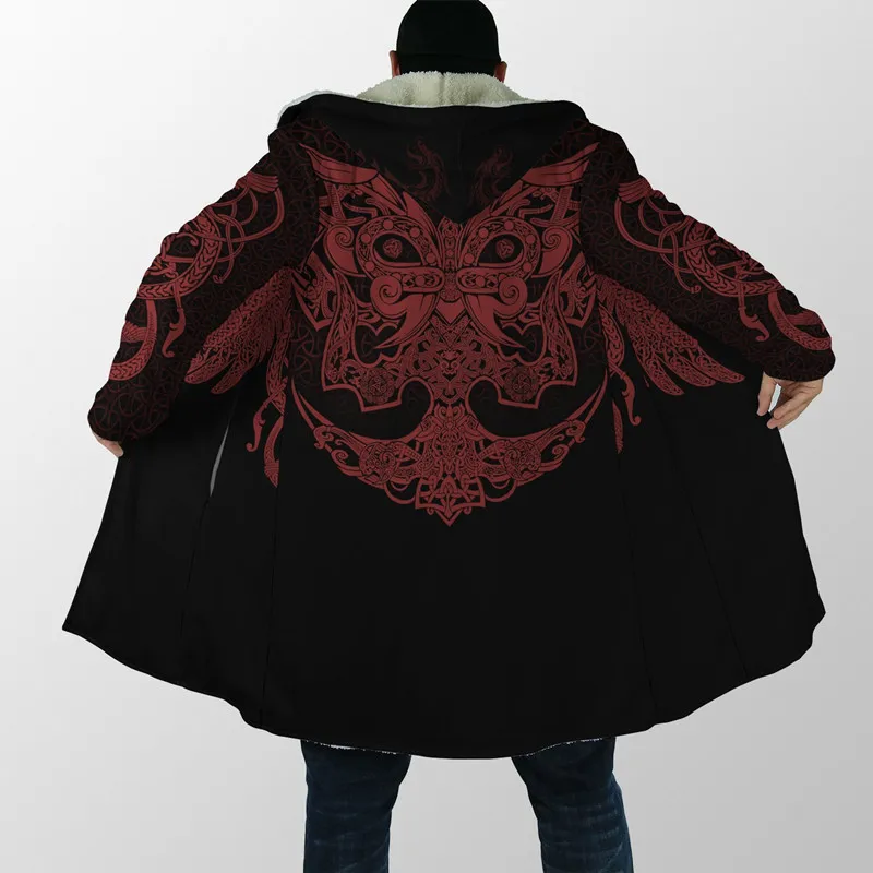 New Winter Men's Hooded Cloak Viking Tattoo 3D Printing Customized Fleece Windbreaker Unisex Casual Thicken Warm Hooded Cloak
New Winter Men's Hooded Cloak Viking Tattoo 3D Printing Customized Fleece Windbreaker Unisex Casual Thicken Warm Hooded Cloak