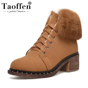 TAOFFEN Women Ankle Boots Fashion Warm Winter Shoes Women Thick Fur Lace Up Snow Boots Fashion High Heel Footwear Size 32-43
TAOFFEN Women Ankle Boots Fashion Warm Winter Shoes Women Thick Fur Lace Up Snow Boots Fashion High Heel Footwear Size 32-43