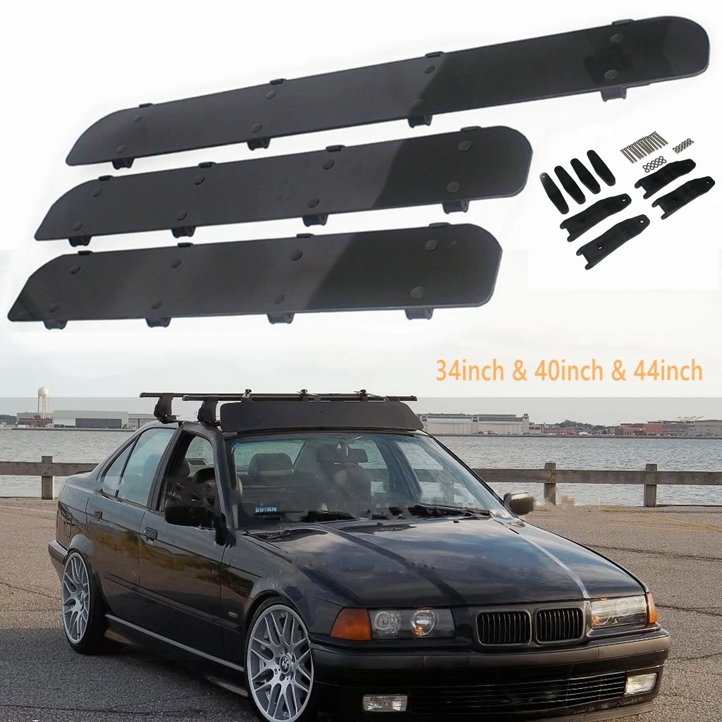 

32" 34" 40" Universal Cars Top Fairing Wind Air Deflector Bars Kit ABS Automobile Auto Roof Rack Reduce Wind Noise Spoiler Bar