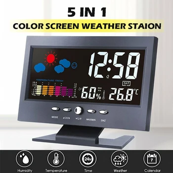 New LED Digital Alarm Clock Automatic induction voice control Calendar Thermometer Weather Display Home Decor Clock desk cleck
New LED Digital Alarm Clock Automatic induction voice control Calendar Thermometer Weather Display Home Decor Clock desk cleck