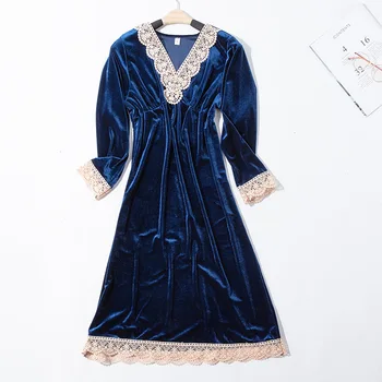 Women Nightdress Sexy Lingerie Lace Nightgown Velvet Dress Autumn Winter Warm Night Gown Dress V-Neck Long Sleeve Homewear #F
Women Nightdress Sexy Lingerie Lace Nightgown Velvet Dress Autumn Winter Warm Night Gown Dress V-Neck Long Sleeve Homewear #F