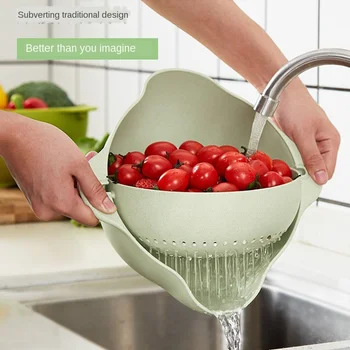 Multi-Functional Double-Layer Fruit Storage Basket Kitchen Plastic Rotatable Washing Vegetable Cleaning Basket for Kitchen
Multi-Functional Double-Layer Fruit Storage Basket Kitchen Plastic Rotatable Washing Vegetable Cleaning Basket for Kitchen