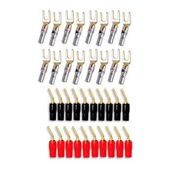 2 Set Audio Speaker Cable Connector: 1 Set Y Plug 45 Degree Screw Spade Connector & 1Set 2Mm Banana Plug Pin Screw Type
2 Set Audio Speaker Cable Connector: 1 Set Y Plug 45 Degree Screw Spade Connector & 1Set 2Mm Banana Plug Pin Screw Type
