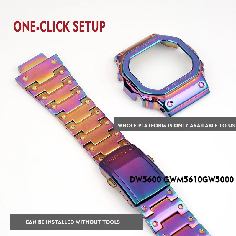 Watchband and bezel DW5600 GW5000 GW-M5610 for gshock metal strap case Stainless steel belt tools Case Frame
Watchband and bezel DW5600 GW5000 GW-M5610 for gshock metal strap case Stainless steel belt tools Case Frame