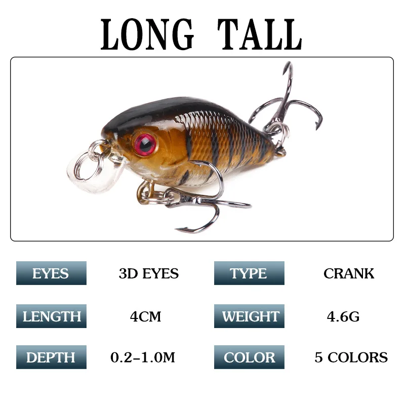 1pcs Crankbait Fishing Lures 4cm 4.6g Isca Artificial Wobblers For Fishing Hard Bait Minnow Swimbait Bass Lure Carp Fly Fishing
1pcs Crankbait Fishing Lures 4cm 4.6g Isca Artificial Wobblers For Fishing Hard Bait Minnow Swimbait Bass Lure Carp Fly Fishing
