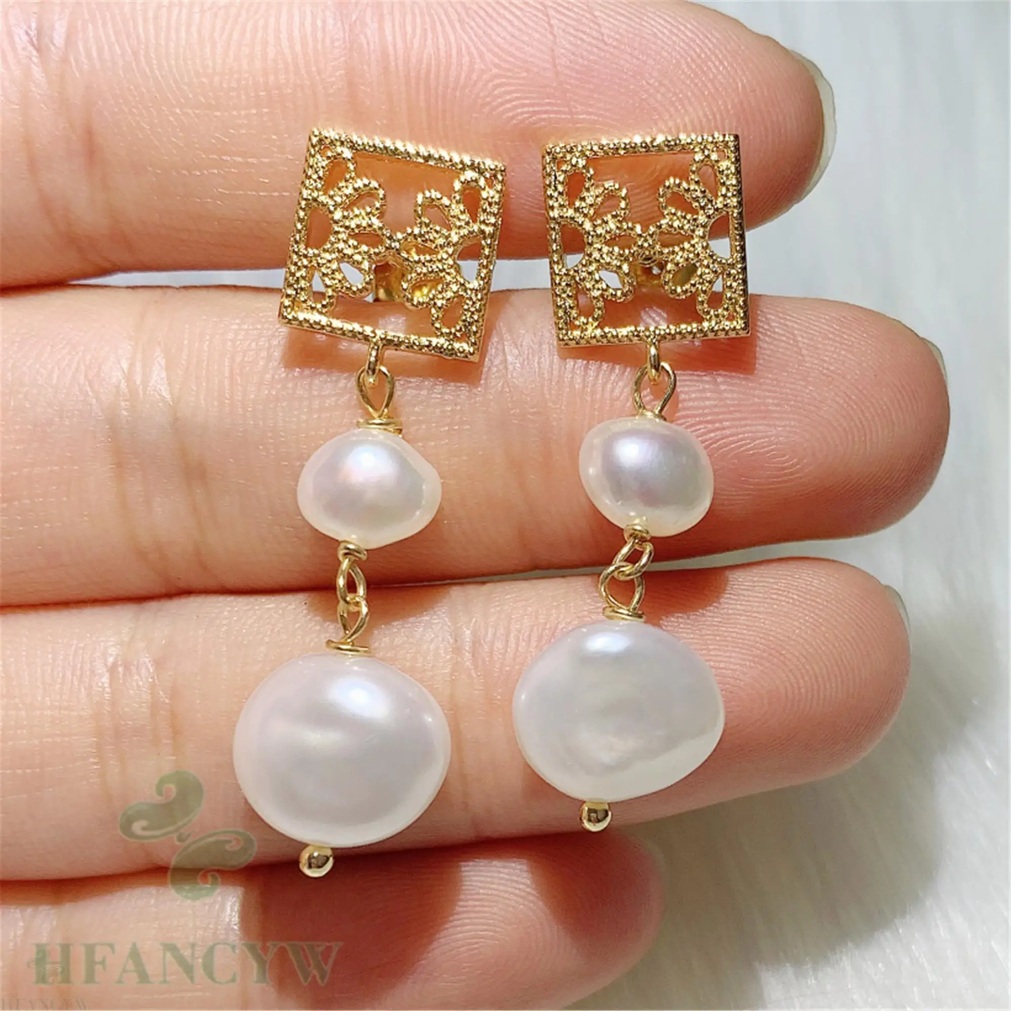 10-12mm White Baroque Pearl Earring 18k Ear Stud Gift Cultured Party Irregular Wedding
10-12mm White Baroque Pearl Earring 18k Ear Stud Gift Cultured Party Irregular Wedding