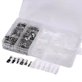 270pcs Male Female Spade Connector Wire Crimp Terminal Block with Insulating Sleeve Assortment Kit 2.8mm 4.8mm 6.m
270pcs Male Female Spade Connector Wire Crimp Terminal Block with Insulating Sleeve Assortment Kit 2.8mm 4.8mm 6.m