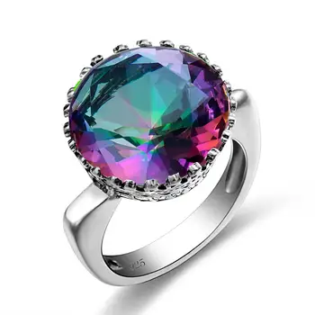 Fashion Silver Ring for Women Genuine 925 Sterling Silver Ring Round Chromatic Cherry Rainbow Topaz Ladies Delicate Fine Jewelry
Fashion Silver Ring for Women Genuine 925 Sterling Silver Ring Round Chromatic Cherry Rainbow Topaz Ladies Delicate Fine Jewelry