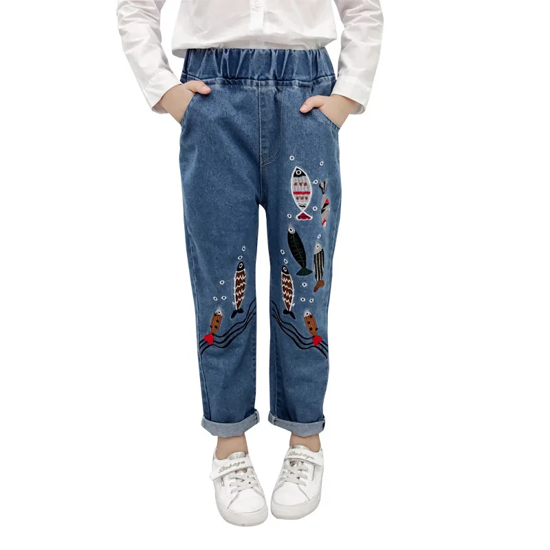 Girl Fish Embroidered Jeans Childrens Trousers for 4 5 6 7 8 9 10 11 12 13 14 Years Old Blue Cartoon Kids Denim Casual Pants
Girl Fish Embroidered Jeans Childrens Trousers for 4 5 6 7 8 9 10 11 12 13 14 Years Old Blue Cartoon Kids Denim Casual Pants