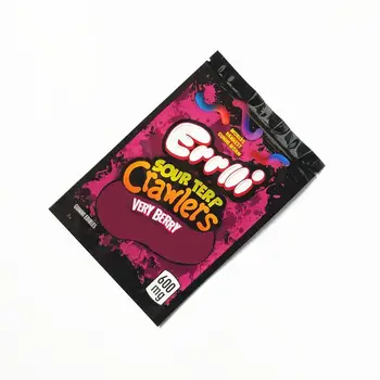Errlli Sour Terp Crawlers Bags 600mg Gummy Edibles Mylar Bags Smell Proof Very Berry Packaging Bags 
Errlli Sour Terp Crawlers Bags 600mg Gummy Edibles Mylar Bags Smell Proof Very Berry Packaging Bags