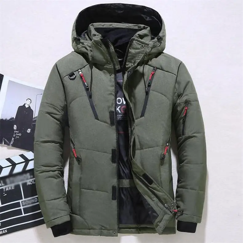 Winter Jacket Men Thick Duck Down Warm Hooded Coats Men Outwear Windbreaker Parkas Casaco Masculino Brand Clothing Multi-Pockets 01